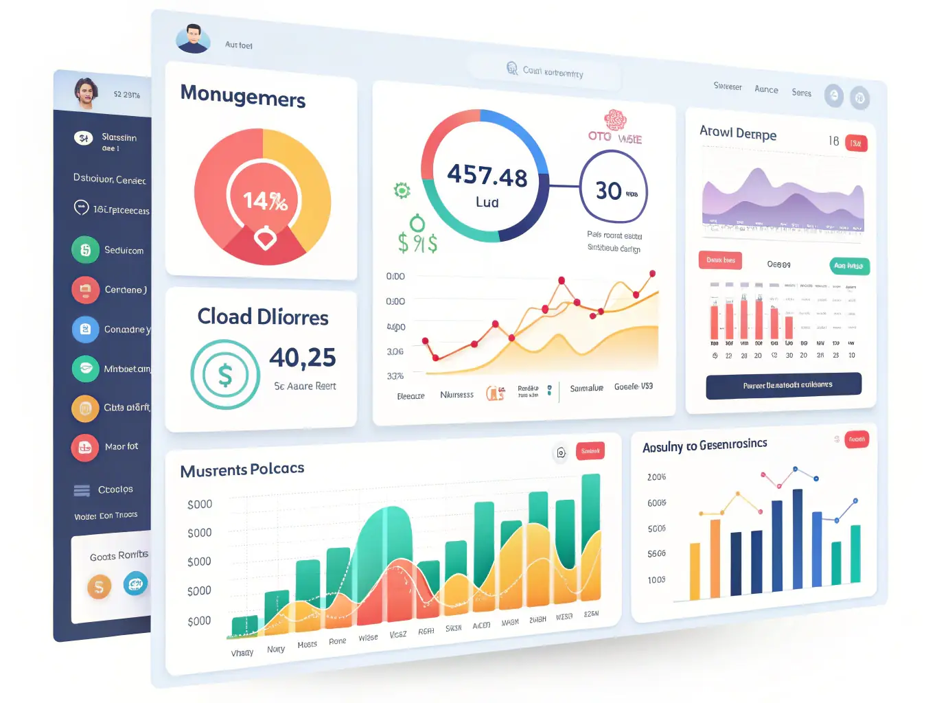 An image depicting a dashboard with various AWS services and metrics, highlighting Fractivo's ability to optimize cloud infrastructure for cost efficiency and performance.